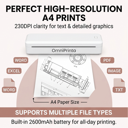 OmniPrinta™ Wireless Inkless A4 Printer